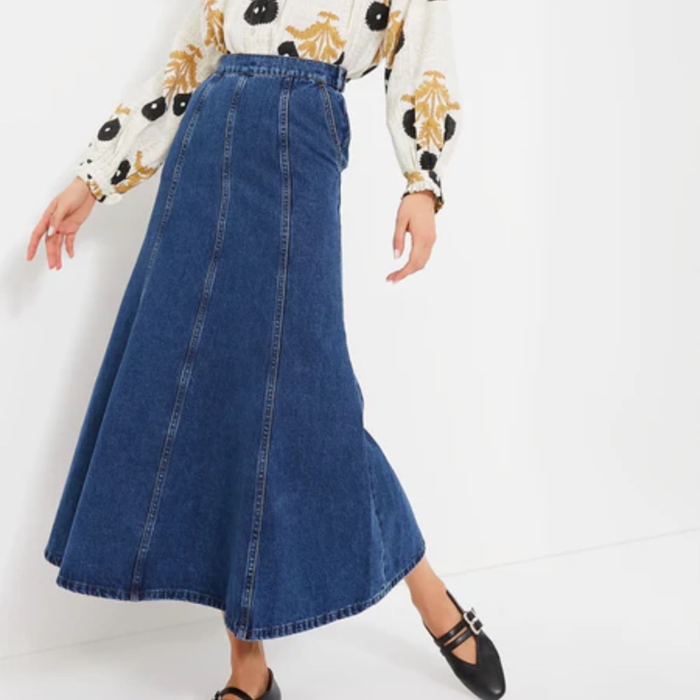 Moon river denim maxi skirt